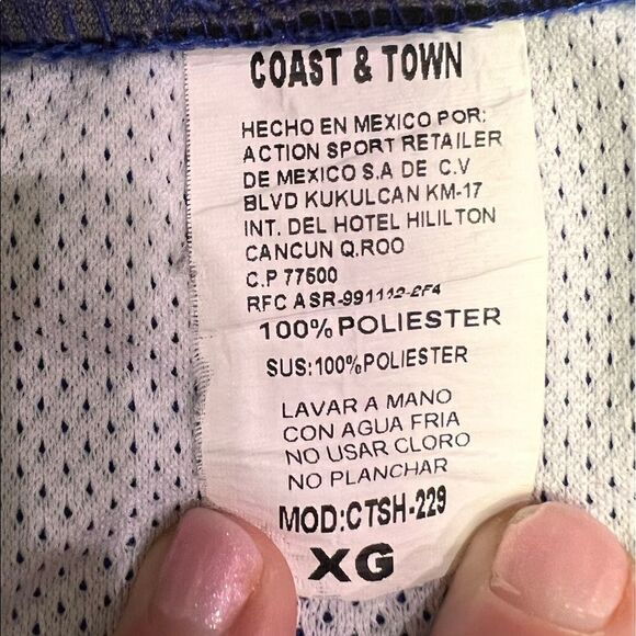 Coast & Town Men’s XG Blue/Black Board Shorts w Pockets & Adjustable Inside Tie - Picture 4 of 8